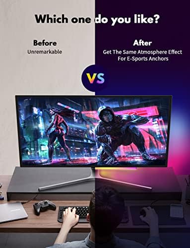 Under Monitor RGB Light Bar, LED Light for Desk Gaming Setup, USB Powered Keyboa - Image 5