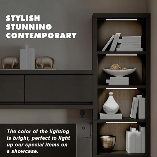 JUSJUBR Display Cabinet Lights, LED Shelf Lighting with Memory Function, 4x12 In - Image 3
