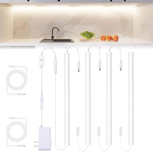 JUSJUBR Under Cabinet Lights Plug-in, 4 Pack x 12inch LED Under Cabinet Lighting - Image 2