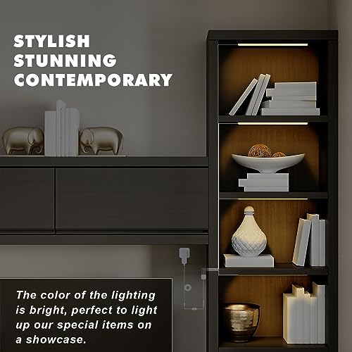JUSJUBR 4PCS x 12inch Display Cabinet Lights Warm White, Dimmable LED Shelf Ligh - Image 3
