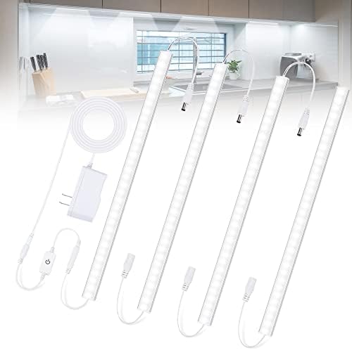 JUSJUBR Plug-in Under Cabinet Lighting, 2pcs 12 Inch Dimmable Closet Light, Cold - Image 9