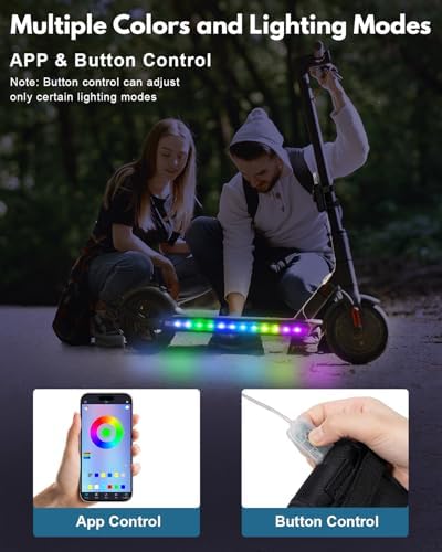 JUSJUBR 2PCS Scooter Lights, Multiple Colors and Lighting Modes, App Control, Co - Image 3