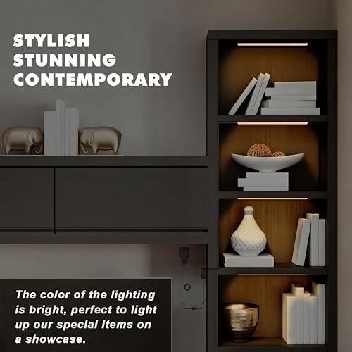JUSJUBR Led Shelf Lights, 4x12 Inch Warm White 3000K Dimmable Shelf Lighting wit - Image 2