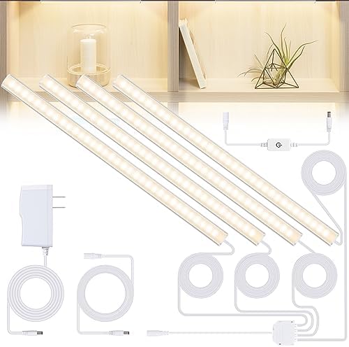 JUSJUBR Natural White 4 Pack Dimmable Shelf Lighting with Memory Function, 12 in - Image 2