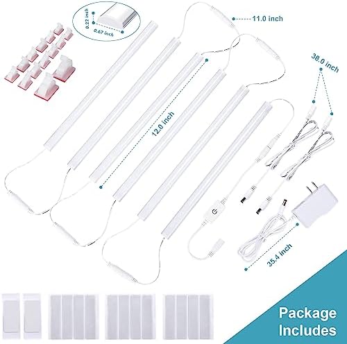 Plug-in Under Cabinet Lights Daylight White 4000K, Dimmable LED Under Cabinet Li - Image 7