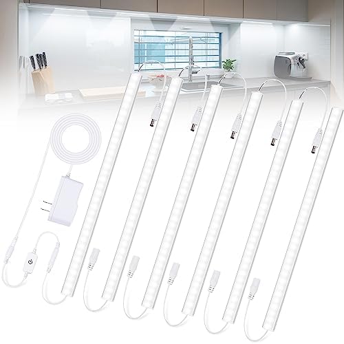 6PCS x 12 Inch Under Cabinet Lights Plug-in, Dimmable LED Under Cabinet Lighting - Image 2