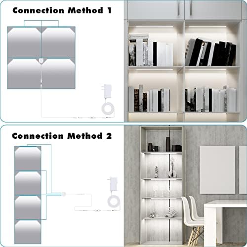 JUSJUBR 4-Pack Cold White Display Shelf Lights, Under Shelf Lighting with Memory - Image 5