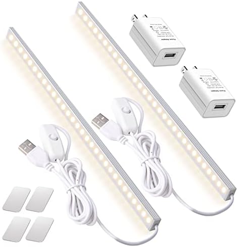 JUSJUBR Plug-in Under Cabinet Lighting, 2pcs 12 Inch Dimmable Closet Light, Cold - Image 20