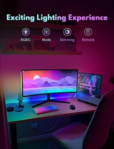 JUSJUBR 2PC RGB Under Monitor Light, Gaming Light with 353 Color Modes, LED Desk - Image 6