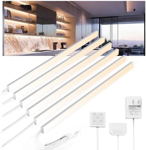 6PCS x 12 Inch Under Cabinet Lights Plug-in, Warm White 3000K Dimmable LED Under - Image 21