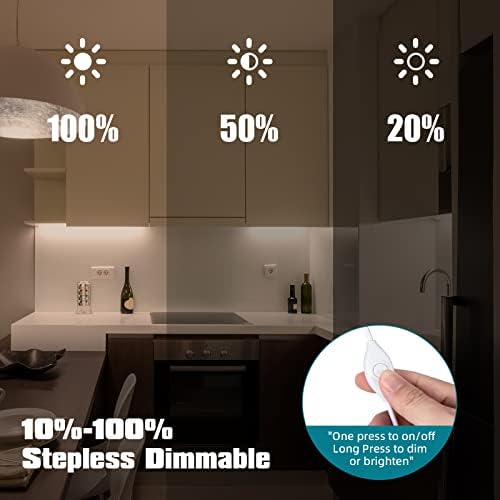 LED Under Cabinet Lighting, 2pcs x 12 Inch Dimmable, USB Plug-in Under Counter L - Image 4