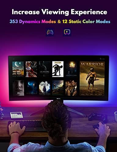 Under Monitor RGB Light Bar, LED Light for Desk Gaming Setup, USB Powered Keyboa - Image 4