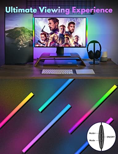 JUSJUBR 2PC RGB Under Monitor Light, Gaming Light with 353 Color Modes, LED Desk - Image 5