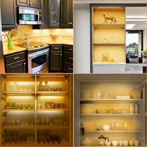 JUSJUBR Led Shelf Lights, 4x12 Inch Warm White 3000K Dimmable Shelf Lighting wit - Image 3