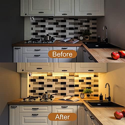JUSJUBR Under Cabinet Lighting, 2pcs 12" 3000K Dimmable LED Closet Light, USB Pl - Image 6
