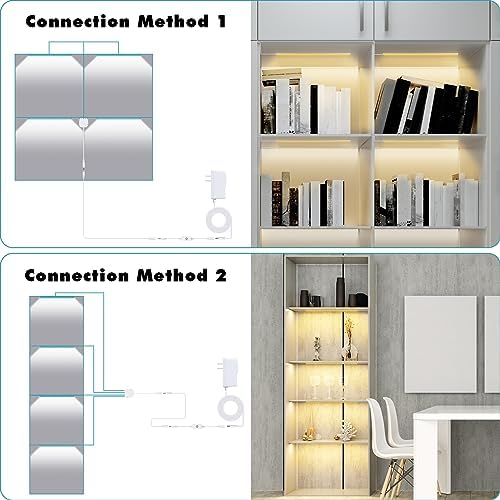JUSJUBR 4PCS x 12inch Display Cabinet Lights Warm White, Dimmable LED Shelf Ligh - Image 6