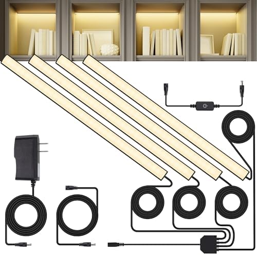 JUSJUBR 4x12 Inch Natural White 4500K Shelf Lights, Dimmable Shelf Lighting with - Image 2