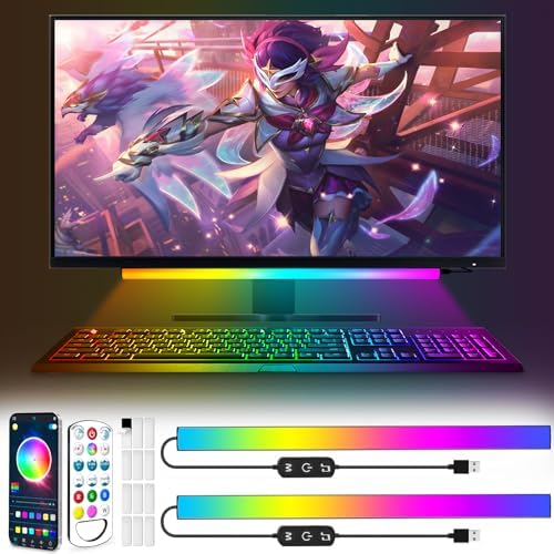 JUSJUBR 2PC RGB Under Monitor Light, Gaming Light with 353 Color Modes, LED Desk - Image 17