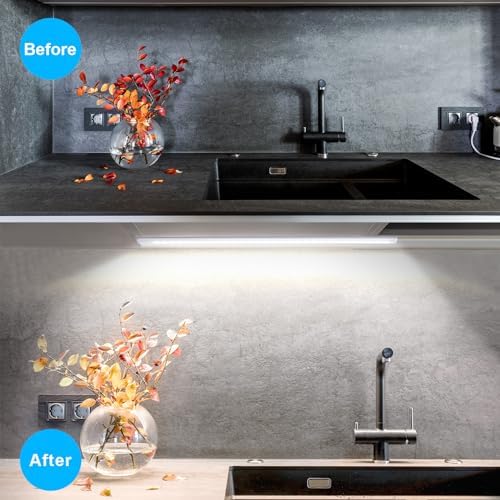 JUSJUBR Under Cabinet Lights Plug-in, 4 Pack x 12inch LED Under Cabinet Lighting - Image 5
