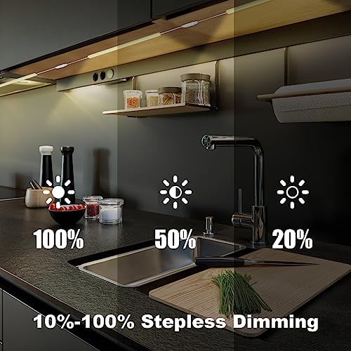 Plug-in Under Cabinet Lights Daylight White 4000K, Dimmable LED Under Cabinet Li - Image 4