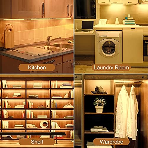 JUSJUBR Under Cabinet Lighting, 2pcs 12" 3000K Dimmable LED Closet Light, USB Pl - Image 7