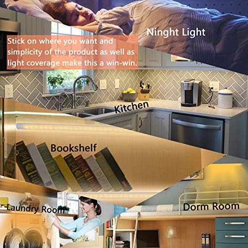 JUSJUBR 12-Inch Slim LED Under Cabinet Light with Memory Function, Warm White 30 - Image 4
