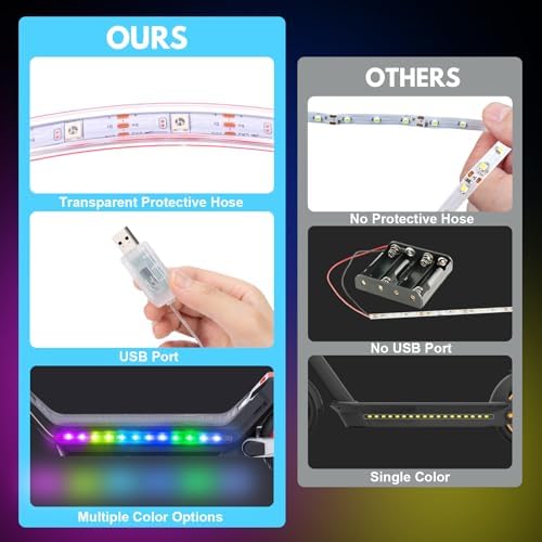 JUSJUBR 2PCS Scooter Lights, Multiple Colors and Lighting Modes, App Control, Co - Image 4