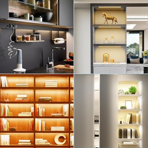 JUSJUBR 4PCS x 12inch Display Cabinet Lights Warm White, Dimmable LED Shelf Ligh - Image 5