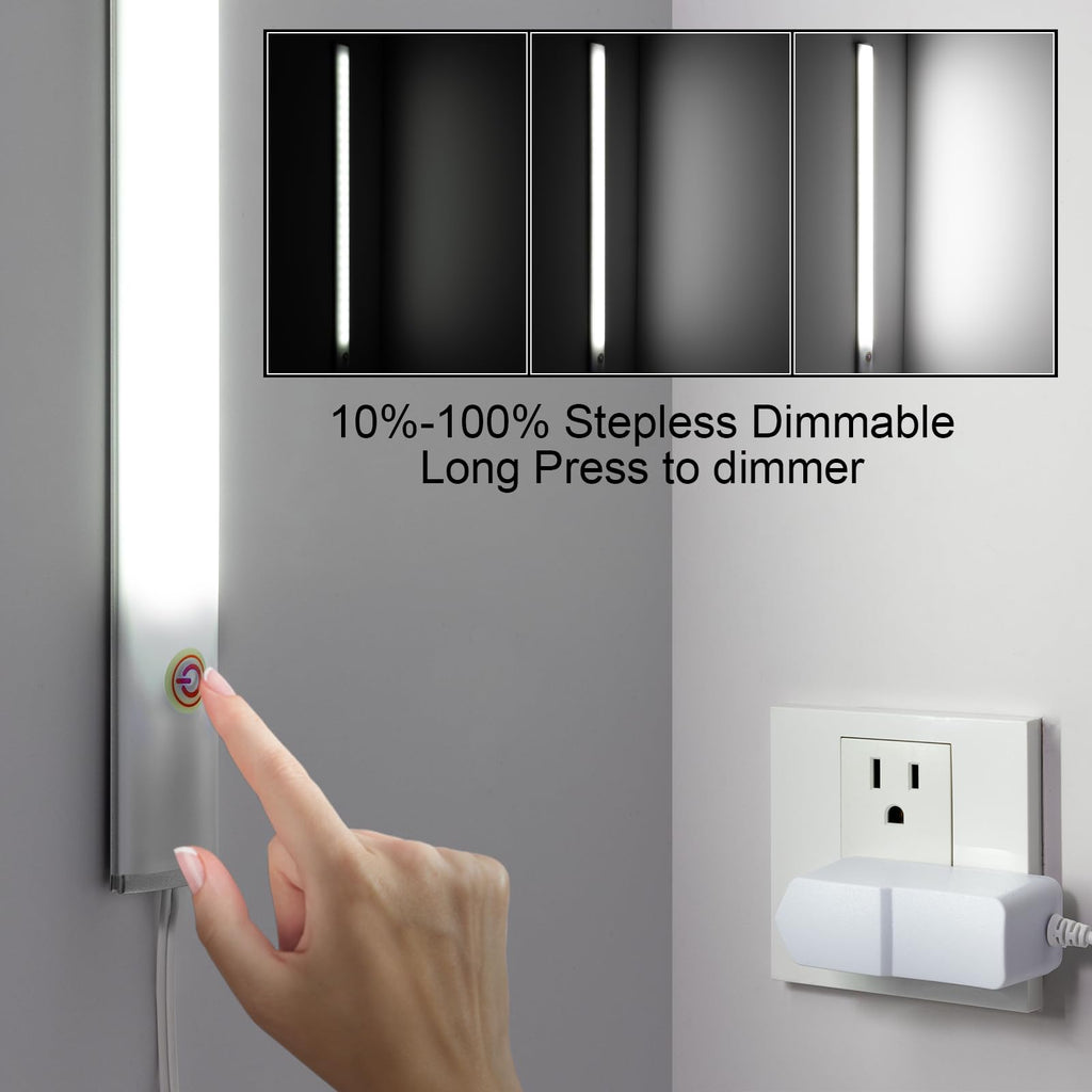 Under Cabinet Lights, 12 Inch Dimmable LED Under Cabinet Lighting, Natural White 4000K, Slim Under-Counter Light Fixtures with Memory Function, Under Counter Lights for Kitchen, Desk Light Bar