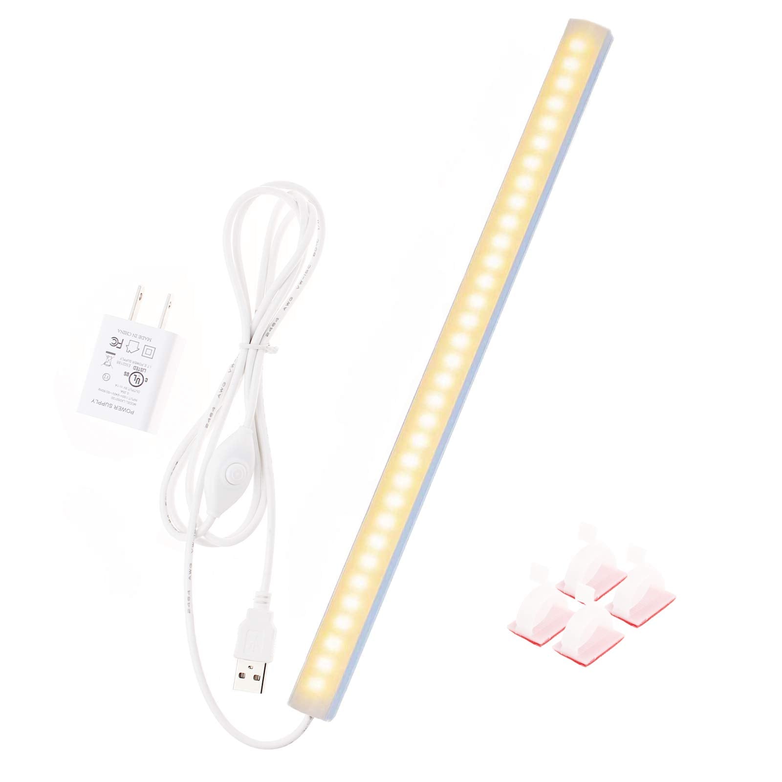 Under Cabinet Lights, 12 Inch Dimmable LED Under Cabinet Lighting, Natural White 4000K, Slim Under-Counter Light Fixtures with Memory Function, Under Counter Lights for Kitchen, Desk Light Bar