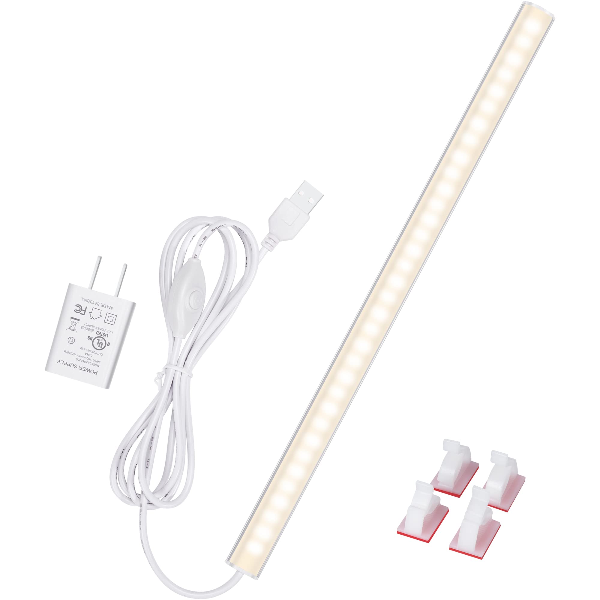 Under Cabinet Lights, 12 Inch Dimmable LED Under Cabinet Lighting, Natural White 4000K, Slim Under-Counter Light Fixtures with Memory Function, Under Counter Lights for Kitchen, Desk Light Bar
