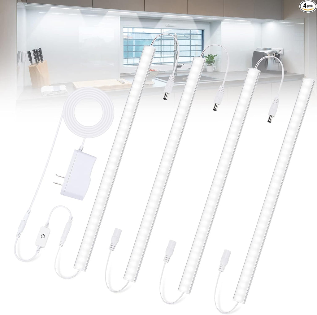 Under Cabinet Lights Plug-in Cold White 6000K, Dimmable LED Under Cabinet Lighti - Image 1