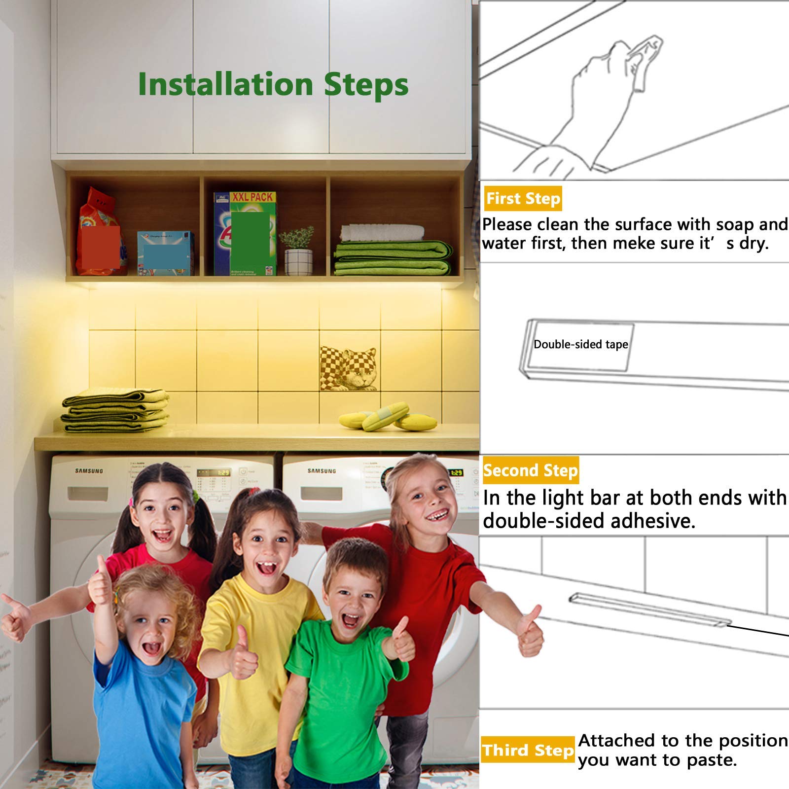 Under Cabinet Lights, 12 Inch Dimmable LED Under Cabinet Lighting, Natural White 4000K, Slim Under-Counter Light Fixtures with Memory Function, Under Counter Lights for Kitchen, Desk Light Bar