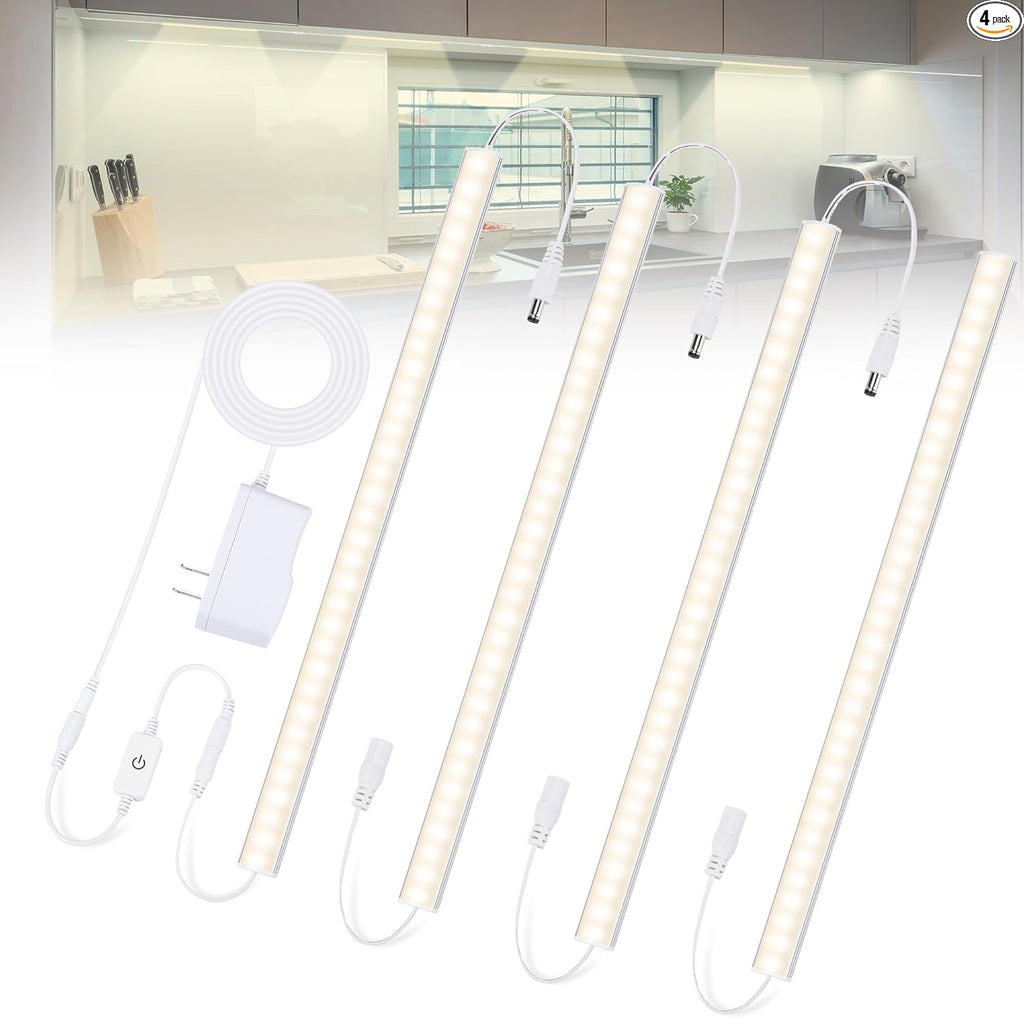 Under Cabinet Lights Plug-in Daylight White 4000K, Dimmable LED Under Cabinet Li - Image 1