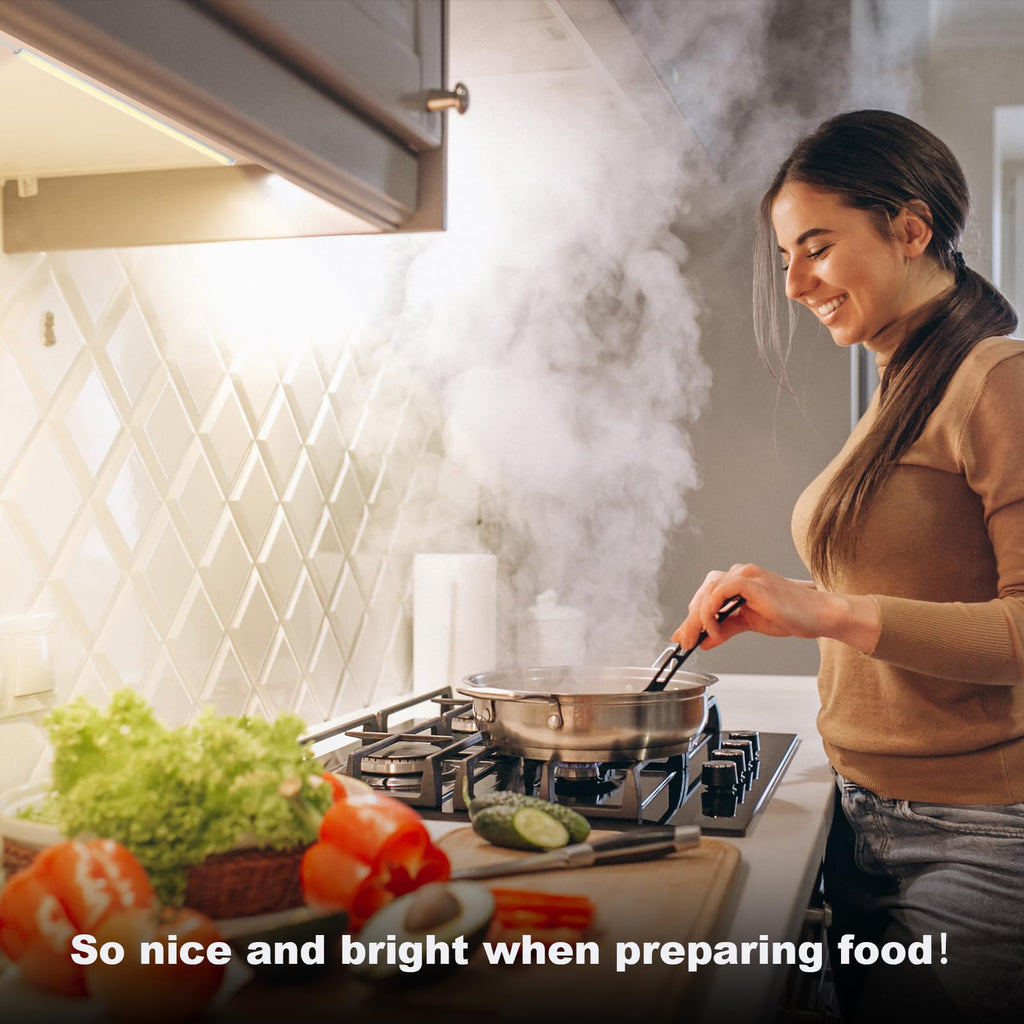 Under Cabinet Lights, 12 Inch Dimmable LED Under Cabinet Lighting, Natural White 4000K, Slim Under-Counter Light Fixtures with Memory Function, Under Counter Lights for Kitchen, Desk Light Bar