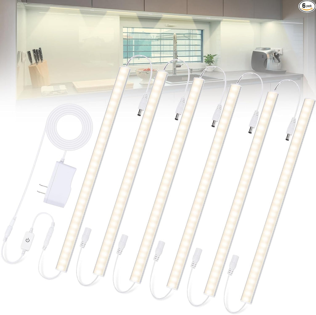 Plug-in Under Cabinet Lights Daylight White 4000K, Dimmable LED Under Cabinet Li - Image 1