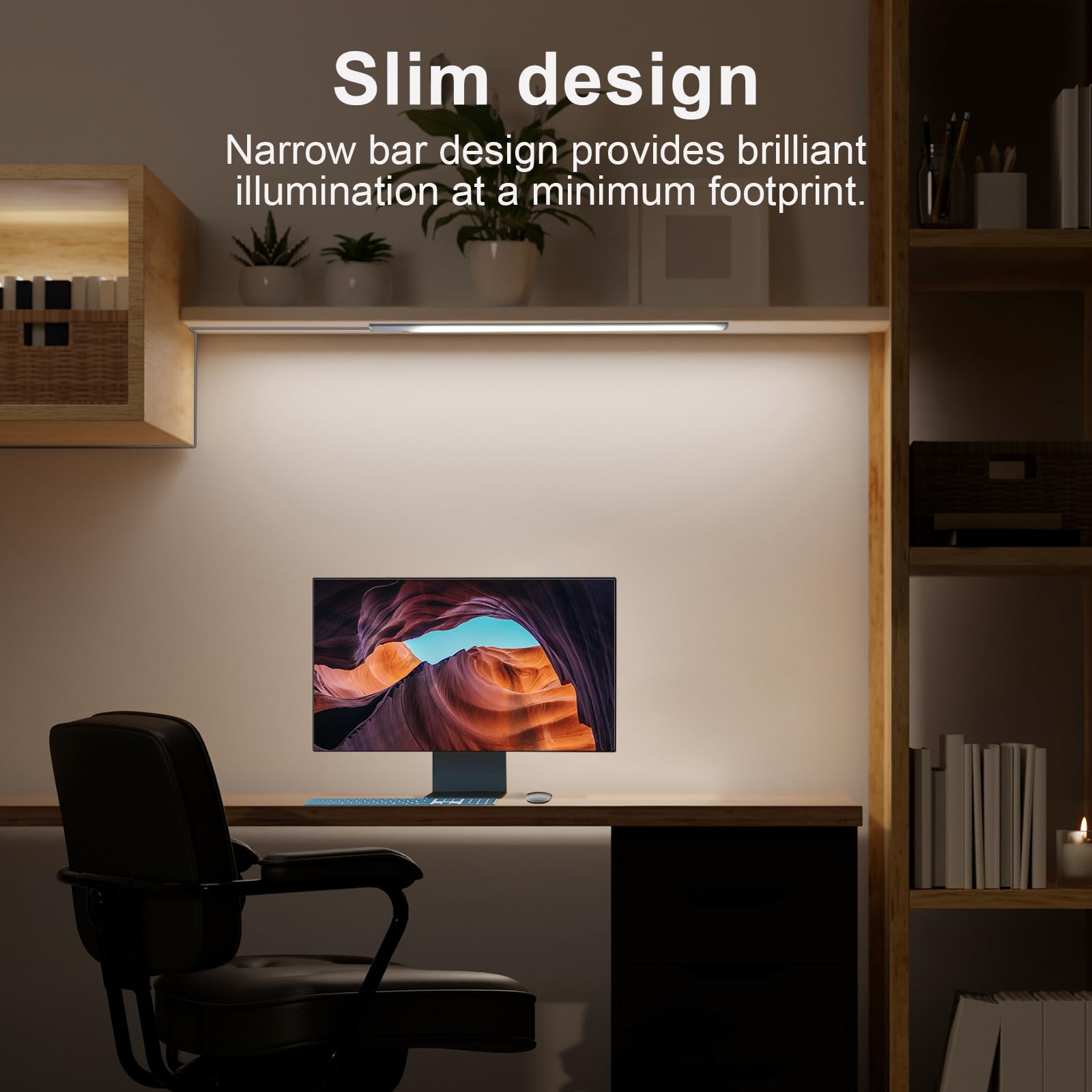 Under Cabinet Lights, 12 Inch Dimmable LED Under Cabinet Lighting, Natural White 4000K, Slim Under-Counter Light Fixtures with Memory Function, Under Counter Lights for Kitchen, Desk Light Bar
