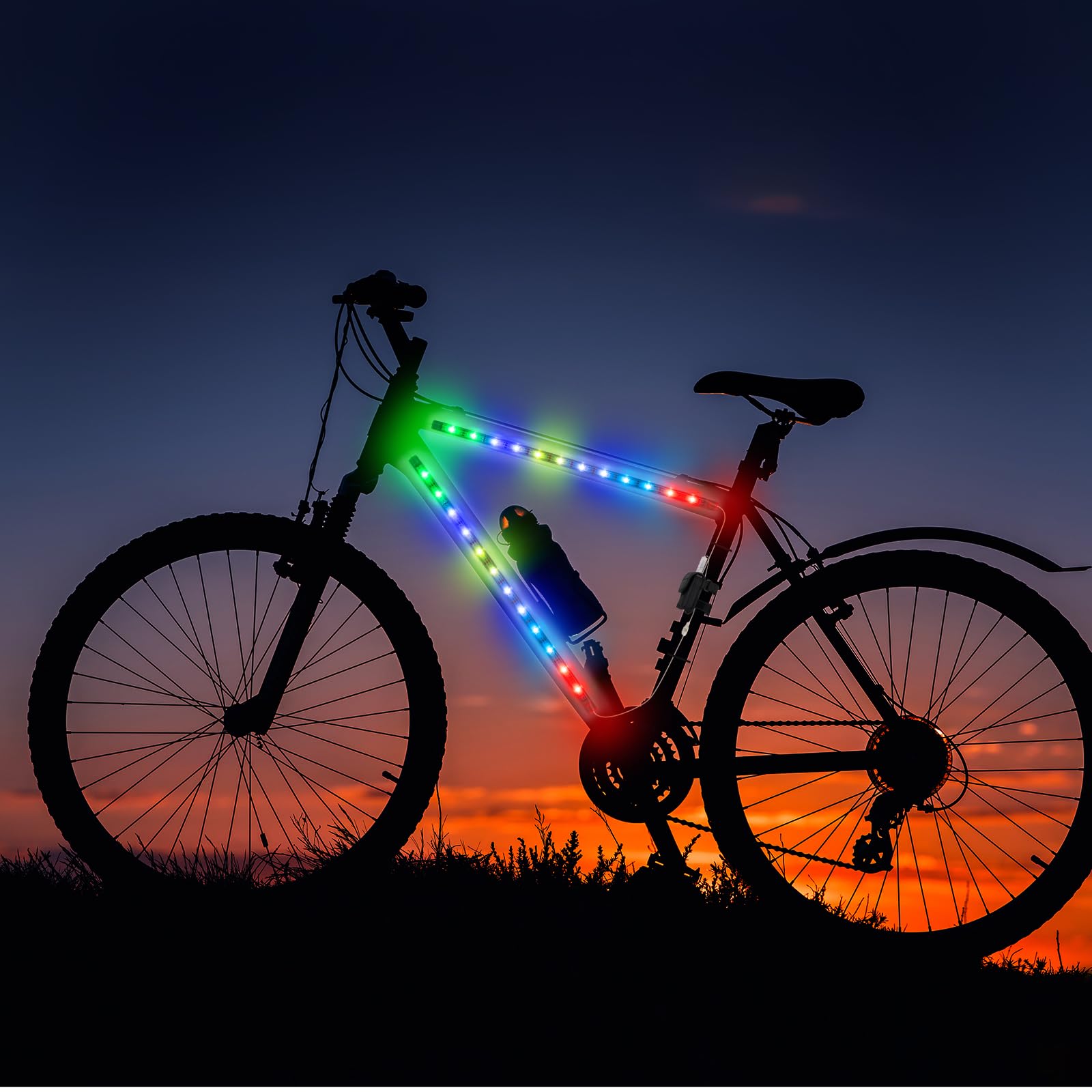 JUSJUBR 2PCS Scooter Lights, Multiple Colors and Lighting Modes, App Control, Colorful 16.6 Inch LED Light Strips for Scooters, Bikes and Skateboards
