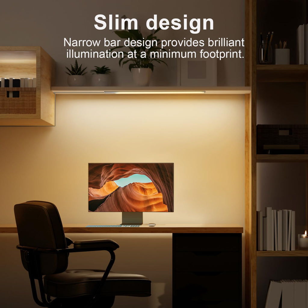 Under Cabinet Lights, 12 Inch Dimmable LED Under Cabinet Lighting, Natural White 4000K, Slim Under-Counter Light Fixtures with Memory Function, Under Counter Lights for Kitchen, Desk Light Bar