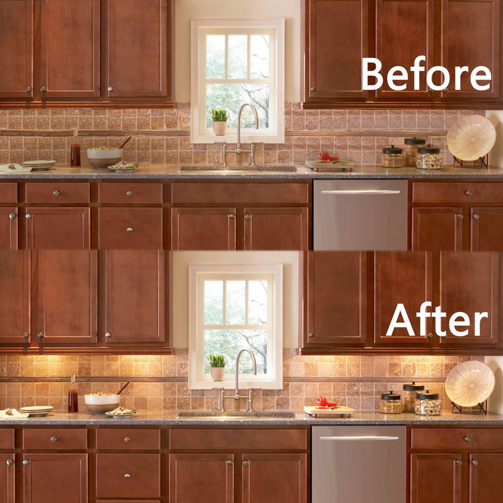 Under Cabinet Lights, 12 Inch Dimmable LED Under Cabinet Lighting, Natural White 4000K, Slim Under-Counter Light Fixtures with Memory Function, Under Counter Lights for Kitchen, Desk Light Bar