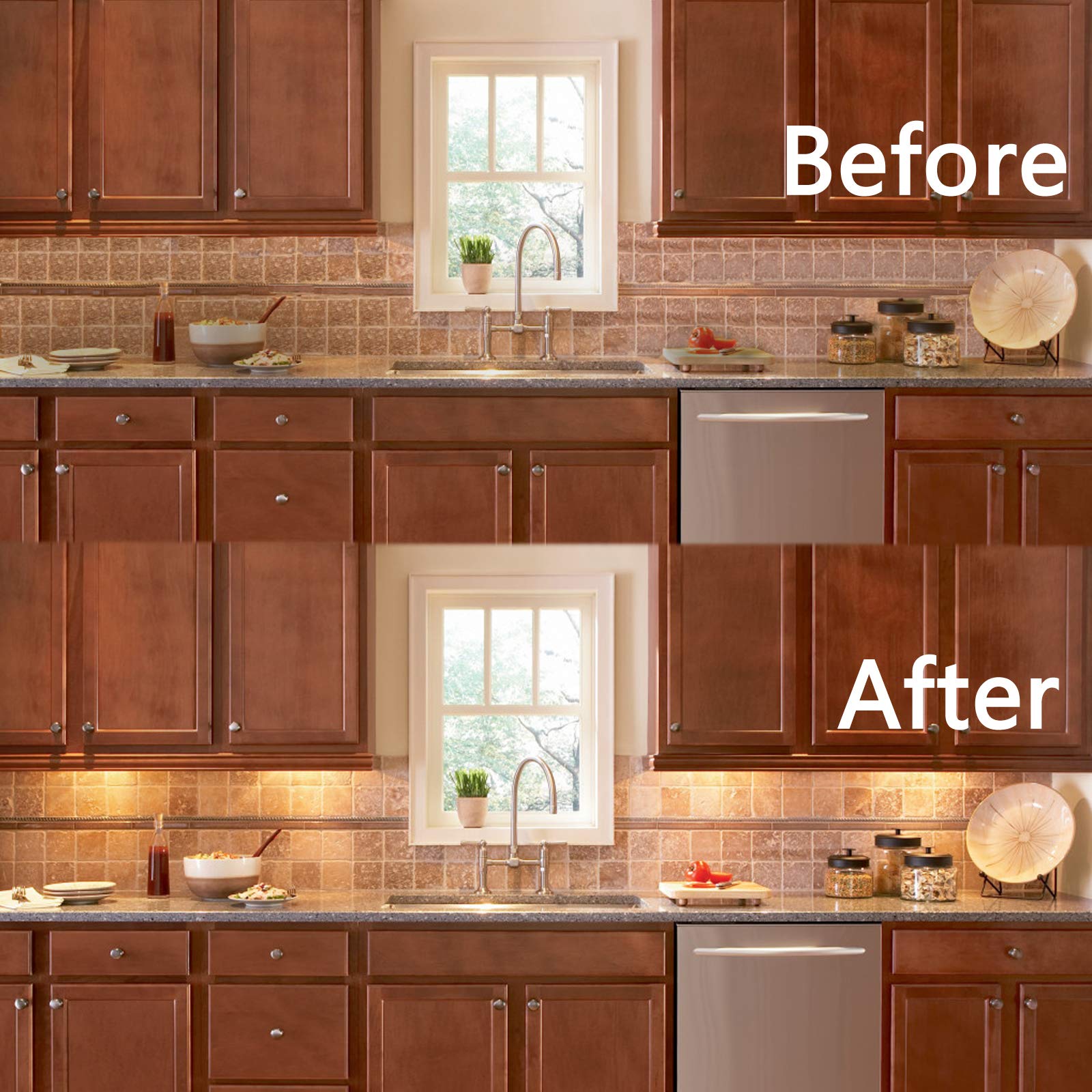 Under Cabinet Lights, 12 Inch Dimmable LED Under Cabinet Lighting, Natural White 4000K, Slim Under-Counter Light Fixtures with Memory Function, Under Counter Lights for Kitchen, Desk Light Bar