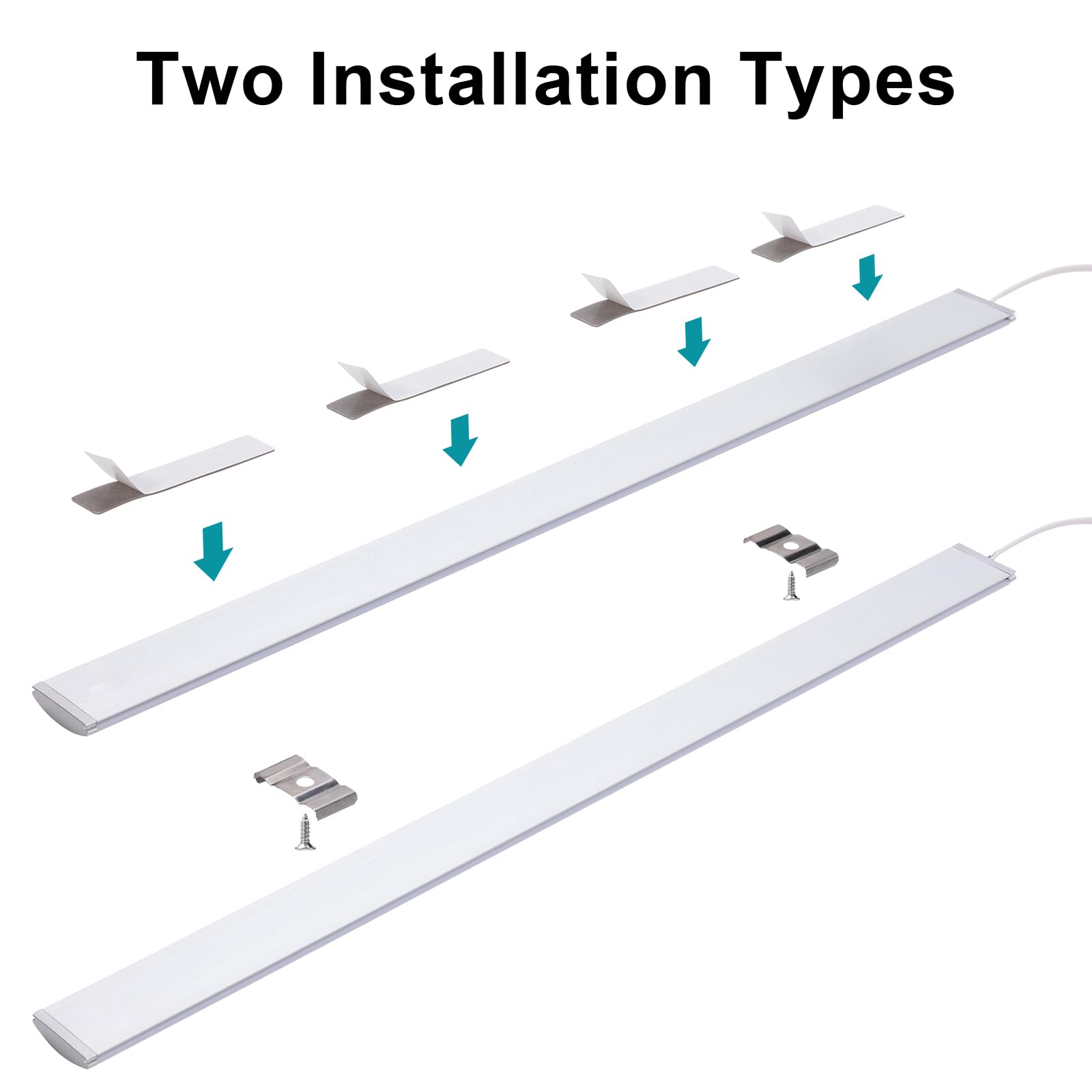 Under Cabinet Lighting Natural White 4000K, Dimmable Under Cabinet Lights with Touch Switch, LED Under Counter Lighting for Desk