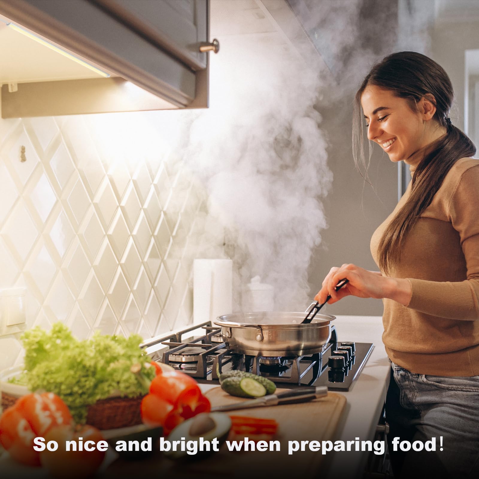 Under Cabinet Lights Plug in, 3 Pcs 12 Inch Thin Under Cabinet Lighting, Natural White Under Counter Lights for Kitchen, Dimmable LED Light Bar for Cabinet, Counter, Workbench, Desk Visit the JUSJUBR Store